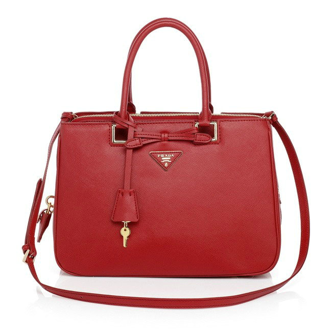 2014 Prada saffiano calfskin tote BN2244 red